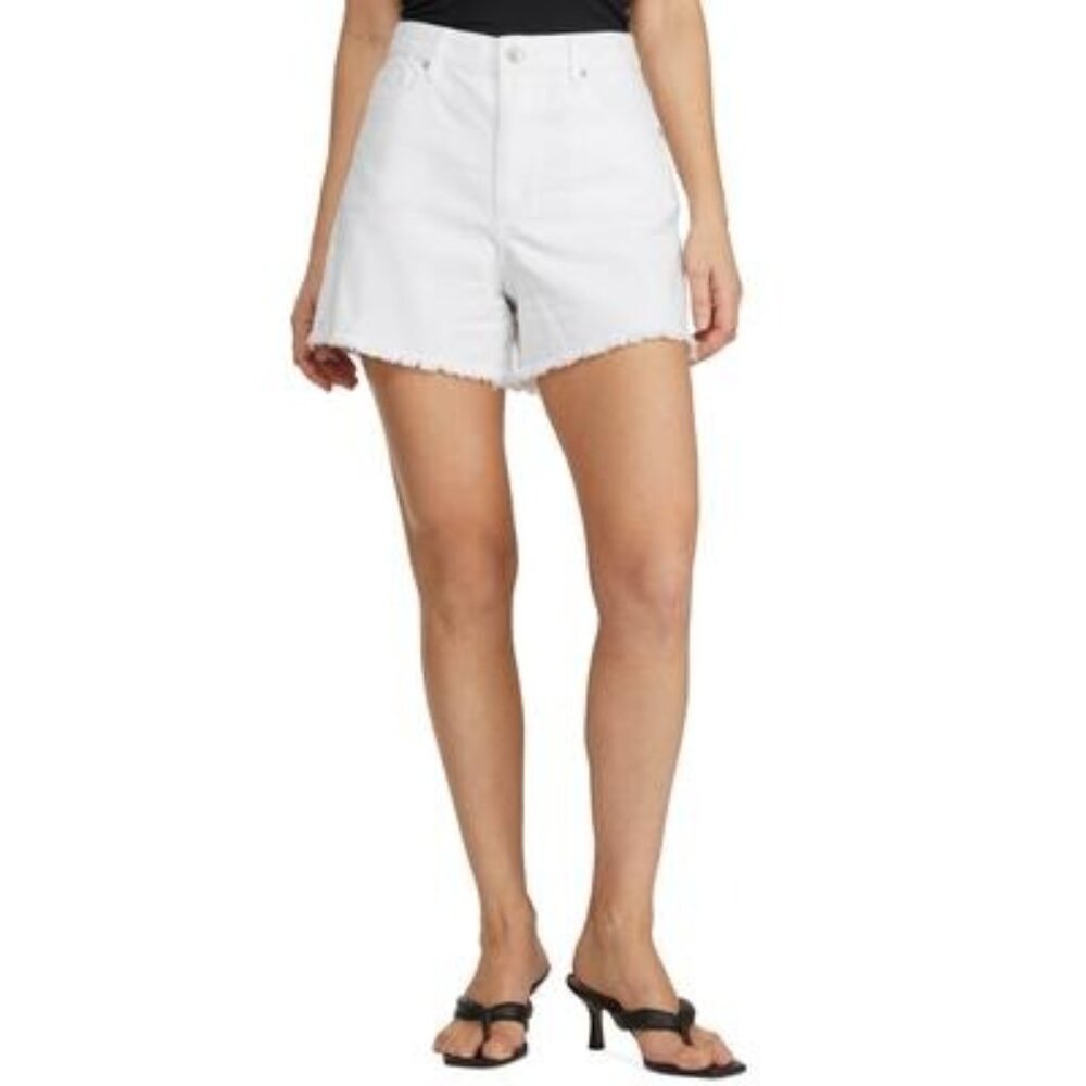 Numero Juniors' Cotton Raw-Hem Shorts - White Sz 27/4